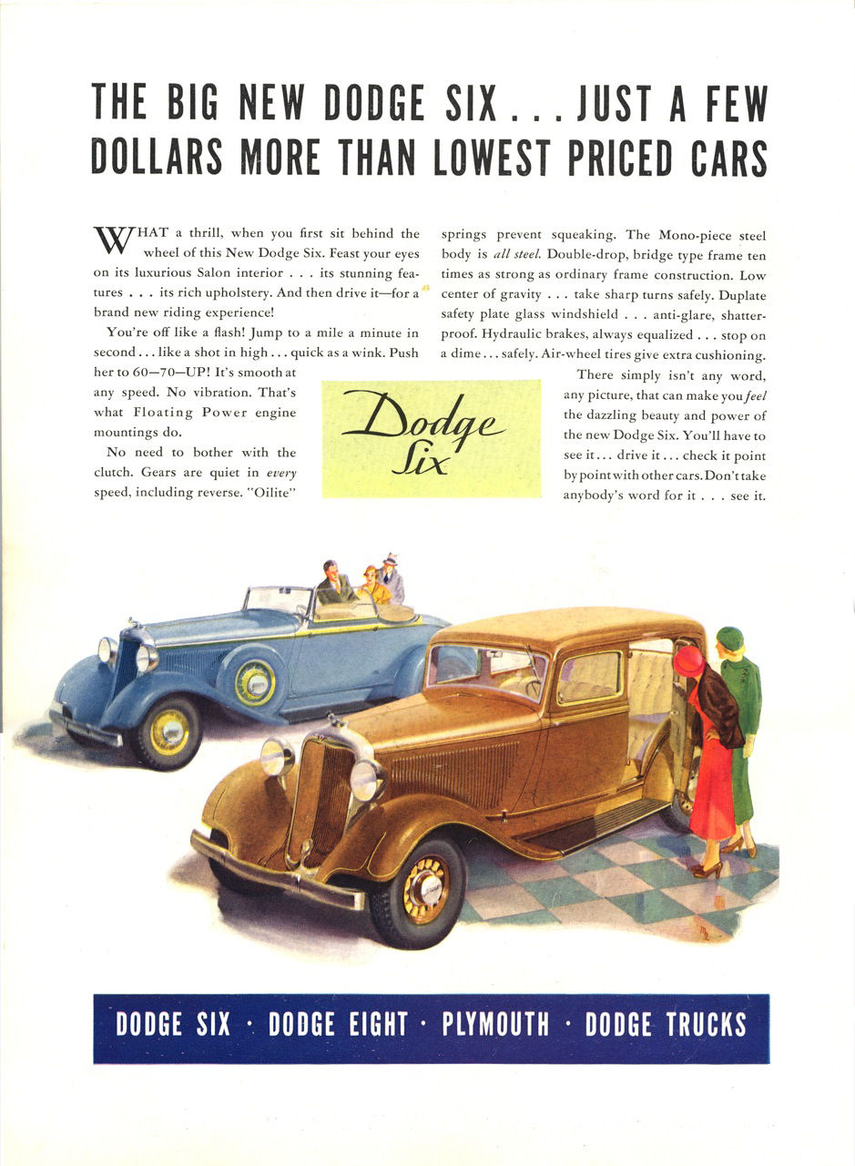 1933 Dodge Auto Advertising